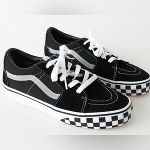 VANS Sk8-Low Kids 'Reflective Sidestripe - Black Checkerboard